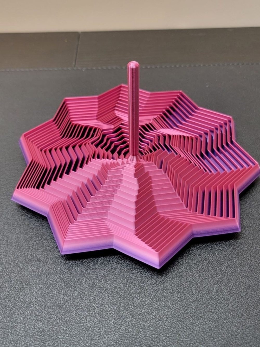 3D Printed Geometric Star Spiral Fidget toy, Pink/Purple Gradient - Each Unique